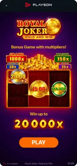 Royal joker hold and win slot